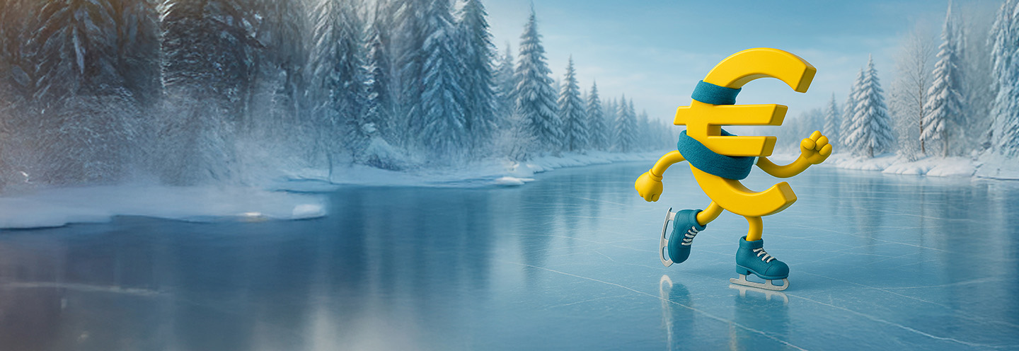 Euro che pattina sul ghiaccio