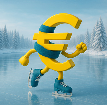 Euro che pattina sul ghiaccio